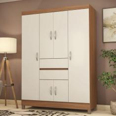 Imagem de Guarda-Roupa Casal Ecom Ii 6 Portas Amêndola/Off-White - Demóbile