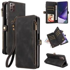 Imagem de Capa carteira compatível com Samsung Galaxy Note 20 Ultra 5G com zíper porta-cartão de crédito flip folio livro alça de pulso capa para celular Note20 Plus Notes 20Ultra Note20+ U + 20+ Twenty Not S20