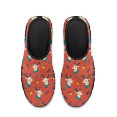 Imagem de GOSTONG Tênis masculino casual sem cadarço mocassim fácil antiderrapante respirável malha legal tênis de corrida para homens preto EUA 34-48, Alce e sino, 36