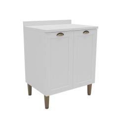 Imagem de Armário Balcão de Cozinha 70cm com Tampo 25mm e 2 Portas 2320 Provençal Branco