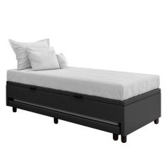 Imagem de Bicama Box Baú Solteirão 96x188 Cm Samy S05 Sintético Preto - Mpozenato