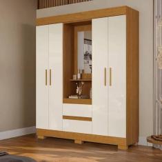 Imagem de Guarda Roupa Isabely 4 Pts Capelinha Mdp 149 La - Nature/Off White - Acp