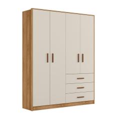 Imagem de Guarda Roupa Quarto Infantil Bebê 4 Portas 3 Gavetas Pérola