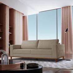 Imagem de Sofá Roma 3 Lugares Linho 2,60cmx 90cm X 85cm Cinza