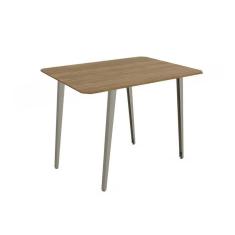 Imagem de Mesa p/ Cozinha Iguaçu Aço c/ Tampo Madeirado 136x90cm Nogueira/Niquel - Kappesberg