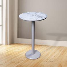 Imagem de Mesa Lateral de Madeira Maciça, Pintura em Laca e Impressão 2d Aura Living Outdoor Espresso Móveis Branco/Cinza