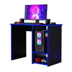 Imagem de Mesa Escrivaninha Gamer Organizador Home Office Azul - J & A