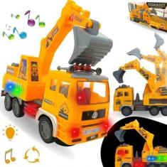 Imagem de Brinquedo Caminhão Escavadeira Infantil Com Som E Luzes Exclusivo Gara