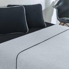 Imagem de Jogo De Cama Malha Lençol 100% Algodão Urbano 4 Peças King - Preto/Mes