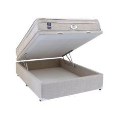 Imagem de Cama Box Baú Com Colchão Casal Mola Simmons Vegas Top Visco - 138X188