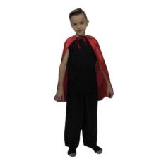 Imagem de Fantasia Halloween Capa Sem Gola Zorro Bruxa Malévola Infantil Unissex