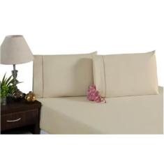 Imagem de Jogo De Lencol Queen 03 Pecas Percal Ponto Palito 400 Fios Macio - Rel