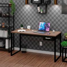 Imagem de Mesa Para Escritório Diretor com Gaveteiro Estilo Industrial 150m Nogal