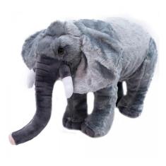 Imagem de Elefante Cinza Realista 15cm - Pelúcia Enfeite Safári