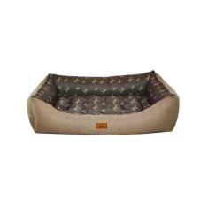 Imagem de Cama para Cachorro Retangular em Corino + Poliéster Marrom Claro LV Extra Grande (XGG) 98 x 65 cm