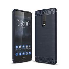 Imagem de Capa para Nokia 8, capa de material de fibra de carbono, macia, antiderrapante macia, anti-impressões digitais, capa totalmente protetora para Nokia 8