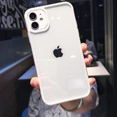 Imagem de Capa de telefone à prova de choque Candy Color Border para iPhone 11 Pro Max 12 13 Mini XR X XS Max 7 8 Plus SE 2020 Capa traseira transparente, branca, para iPhone SE 2020