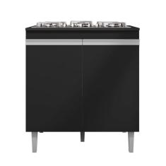 Imagem de Balcão Para Cooktop Andréia 2 Portas Preto Ajl