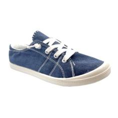 Imagem de Tênis feminino sem cadarço de lona de linho sem cadarço, Azul marino, 35