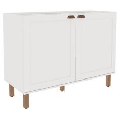 Imagem de Balcão de Cozinha para Pia 2 Portas Branco Fosco 1502 - Genialflex