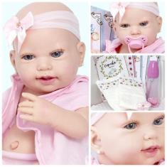 Imagem de Bebê Reborn Boneca Princesa Corpo De Silicone Acessórios - Cegonha Reb