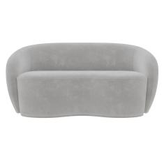 Imagem de Sofá 2 Lugares Living Orgânico Sala De Estar 160cm Garbin K04 Veludo Cinza - Mpozenato