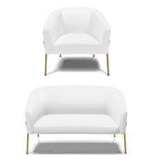 Imagem de Sof  Namoradeira E Poltrona P  De Ferro Dourado Stella Corino