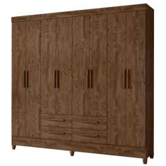 Imagem de Guarda Roupa Florida 204cm 8 Portas Castanho Wood Moval