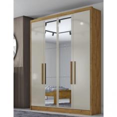 Imagem de Guarda Roupa Solteiro Moderni 4 Portas Com Espelho Cumaru Fendi - Novo Horizonte
