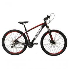 Imagem de Bicicleta Aro 29 Ksw Xlt Alumínio 24v Câmbios Shimano Garfo Com Trava No Ombro - Preto-vermelho-branco Tam.17