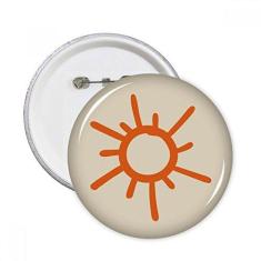 Imagem de Pintura à mão laranja sol pinos redondos emblema emblema acessório decoração 5 peças