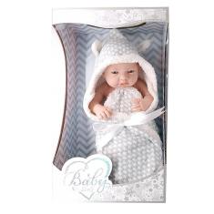 Imagem de Boneca Bebê Realista Baby So Lovely Grande 38cm com Toalha e Toca Cinza 209-3 - Dorémi