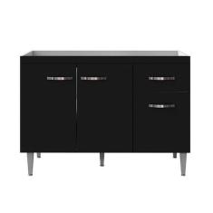 Imagem de Balcão De Pia Gabriela 120 Cm Preto - Ajl - Ajl Móveis