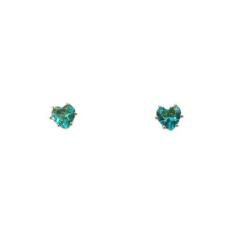 Imagem de Brinco Armazem Rr Bijoux Infantil Coração Pedrinha Verde