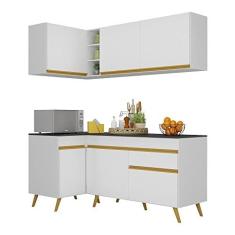 Imagem de Cozinha Compacta de Canto Veneza Gw Multimóveis Mp2057 com Armário e Balcão Branca