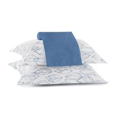 Imagem de Jogo de Lençol Lynel Cama Queen 3 Peças Sofistic Leaves Branco