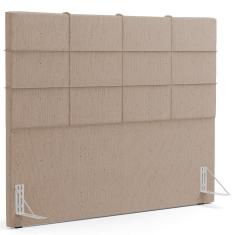 Imagem de Cabeceira Cama Box Casal King 195 cm Roma W01 Linho Bege Escuro - Lyam