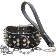 Imagem de Coleira para animais de estimação de couro cravejado, conjunto de 2 peças, pitbull boxer para cães médios e grandes, camuflagem, M/437 (Color : Black, Size : L)