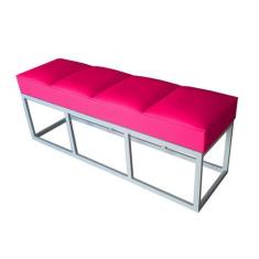 Imagem de Recamier Casal Rosa Pink Base De Metal Cinza Square Módena - Rbl