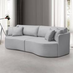 Imagem de Sofá 3 Lugares 222cm Dakota Moderno Cinza Claro