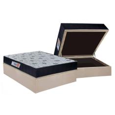 Imagem de Cama Box Baú Casal: Colchão Ortopédico Orthoflex Foggia Sogni Unic Face + Base CRC Suede Clean(138x188)