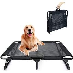 Imagem de Cama De Cachorro Elevada De Resfriamento, Cama De Cachorro Elevada Dobrável Portátil Para Cães Grandes E Médios, Malha Têxtil Durável Lavável, Uso Interno/externo/acampamento/viagem, Instalação Gr