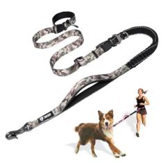 Imagem de TSPRO Coleira para cães mãos livres para caminhada, corrida com cinto de segurança para carro com absorção de choque, correia resistente com alça acolchoada, coleira tática para cães pequenos, médios