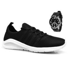 Imagem de Kit Tênis Para Academia Masculino Esportivo Caminhada Corrida Esporte Conforto + Relógio-Masculino
