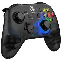 GameSir Controle de jogos sem fio T4 Pro para Windows 7 8 10  PC/iPhone/Android/Switch, Joystick de gamepad de celular Bluetooth Dual  Shock USB para jogos Apple Arcade MFi, retroiluminação de LED  semitransparente 