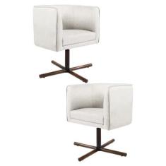 Imagem de Kit 2 Poltronas Decorativas Giratórias Base Xis Madeira Betina A-48 Li