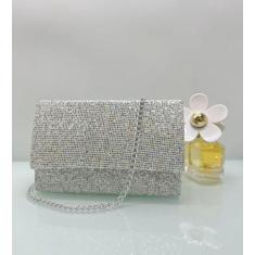 Imagem de Bolsa Feminina Bolsinha de mão ombro Alça corrente Brilhosa Glitter Lu
