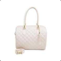 Imagem de Bolsa Baú Feminino Zíper Alça Trançada Elegante Transversal Moda - M&D