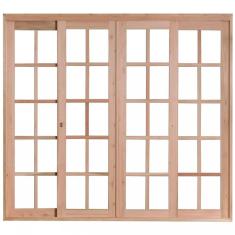 Imagem de Porta de Madeira Balção de Correr 213x160cm com Batente 9,4cm EWK 494 Rondosul Madeira marroml sem pintura