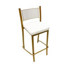 Imagem de Banqueta Empilh vel Altura 75cm Para Bar Cor Dourado Fosco As